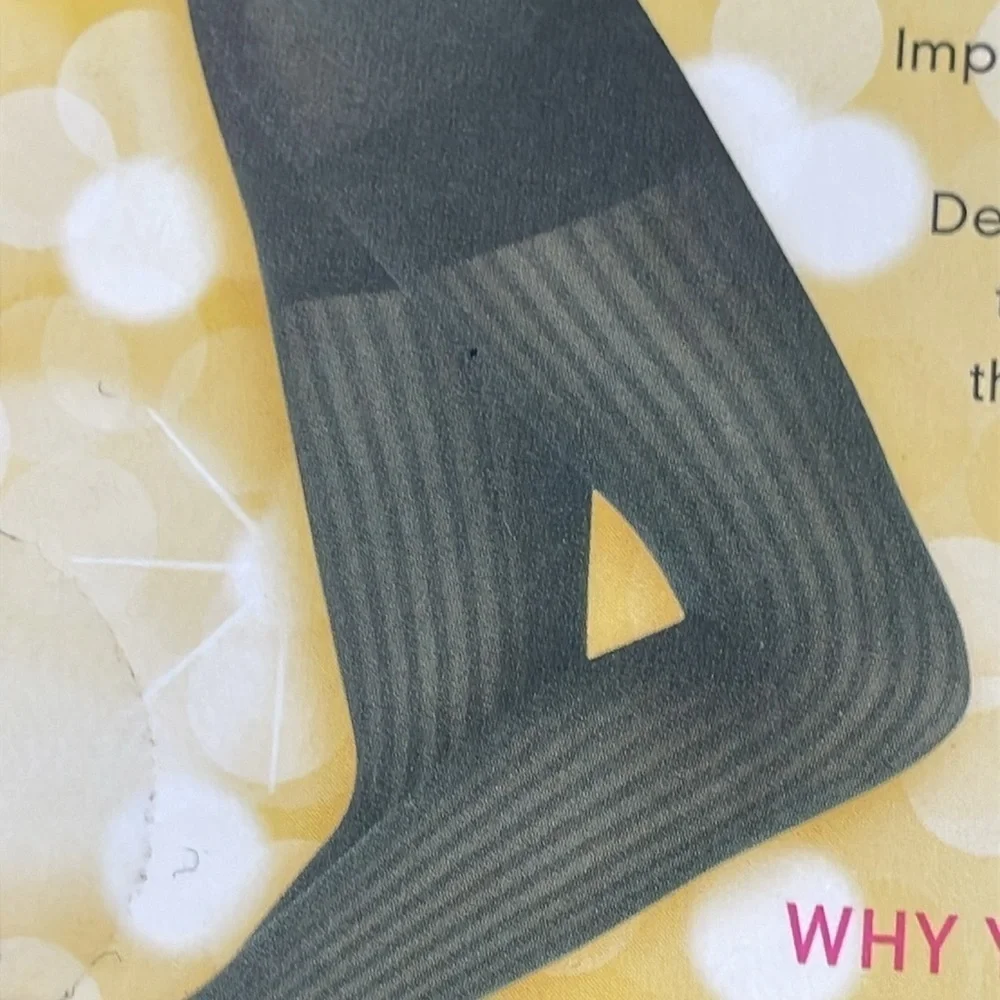 SPANX Star Power Black Center Stage Ribbed Row Patterned Shaping Tights Sz A